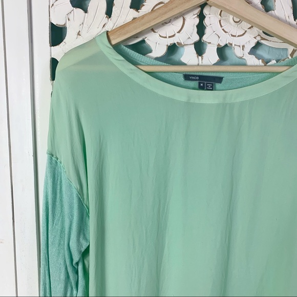 Vince. Mint Green Silk Tunic Top - Picture 2 of 7